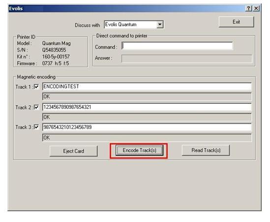 Test if magnetic encoding option is working correctly
